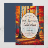 Bewerkbaar Jaar Rustic Birch Tree Herfst Jubileum Kaart (Voorkant / Achterkant)