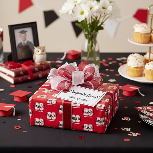 Bewerkbaar jaar van afstuderen cadeaupapier