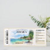 Bewerkbaar Jamaica Boarding Pass Vliegticket Kaart (Staand voorkant)