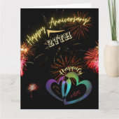 Bewerkbaar - jubileum felicitaties met vuurwerk kaart (Voorkant)