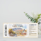 Bewerkbaar Kaapstad Vliegticket, Kaapstad Trip Kaart (Staand voorkant)