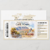 Bewerkbaar Kaapstad Vliegticket, Kaapstad Trip Kaart (Voorkant / Achterkant)
