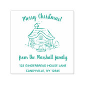 Bewerkbaar kerst huis adres  zelfinktende stempel (Design)