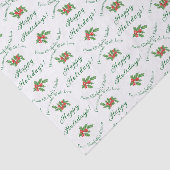 Bewerkbaar Kerstbak Geschenk Wit Prettige Feestdag Tissuepapier (Detail)