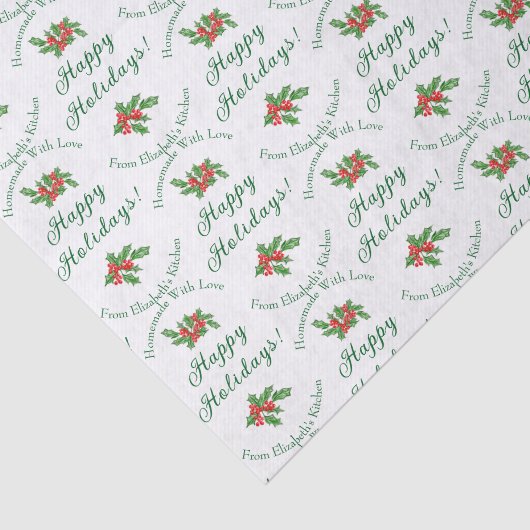 Bewerkbaar Kerstbak Geschenk Wit Prettige Feestdag Tissuepapier (Detail)