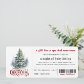 Bewerkbaar kerstcadeaubon certificaat kaart (Staand voorkant)