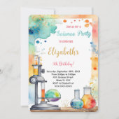 Bewerkbaar Kinder Wetenschapsverjaardagsfeestje Kaart (Voorkant)