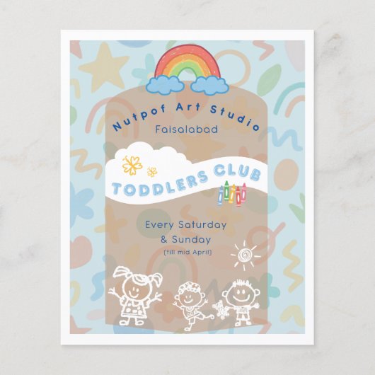 Bewerkbaar kinderfolder! Schattig en esthetisch Flyer (Voorkant)