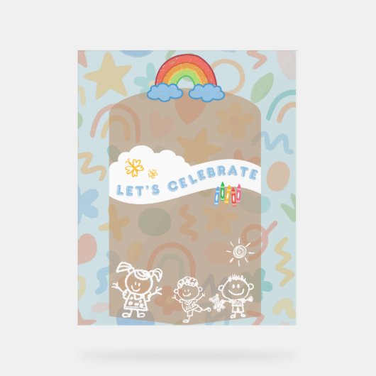 Bewerkbaar kinderfolder! Schattig en esthetisch on Acryl Bord (Voorkant)
