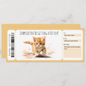 Bewerkbaar kitten cadeaubon voor kattenliefhebber kaart (Voorkant / Achterkant)