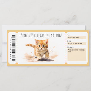 Bewerkbaar kitten cadeaubon voor kattenliefhebber kaart