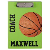 Bewerkbaar klembord van de basketbalcoach (Voorkant)