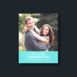BEWERKBAAR KLEUR Cursief Mr. & Mrs Familienaam Fot Canvas Afdruk<br><div class="desc">Deze Cursive MR en Mrs Family Name Photo canvas print met bewerkbare achtergrondkleur (om te wijzigen klik op de knop aanpassen) functies "Mr en Mrs" in cursief lettertype, familienaam, en onder een dunne lijn, vermeld de titel voor uw foto, zoals toen uw familie werd opgericht of toen de foto werd...</div>