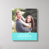 BEWERKBAAR KLEUR Cursief Mr. & Mrs Familienaam Fot Canvas Afdruk (Voorkant)