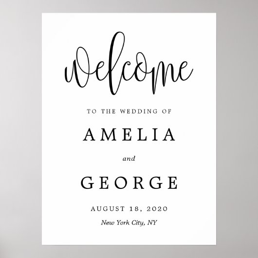 Bewerkbaar KLEUR en GROOTTE Welkomstbord LCC Poster (Voorkant)