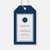 Bewerkbaar Kleur Klassiek Rond Monogram Trouw- Cadeaulabel (Voorkant)