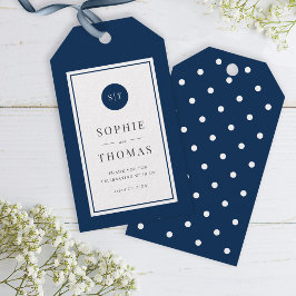 Bewerkbaar Kleur Klassiek Rond Monogram Trouw- Cadeaulabel