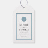 Bewerkbaar Kleur Klassiek Rond Monogram Trouwfeest Cadeaulabel (Voorkant)