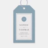 Bewerkbaar Kleur Klassiek Rond Monogram Trouwfeest Cadeaulabel (Voorkant)