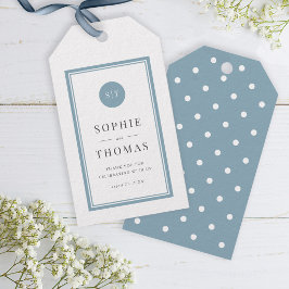Bewerkbaar Kleur Klassiek Rond Monogram Trouwfeest Cadeaulabel