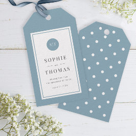 Bewerkbaar Kleur Klassiek Rond Monogram Trouwfeest Cadeaulabel