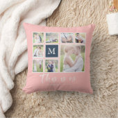 Bewerkbaar Kleur Monogram Wij Zijn Foto Collage Kussen (Deken)
