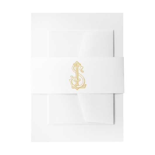 BEWERKBAAR KLEUR SL monogram LS monogram buikband Uitnodigingen Wikkel (Voorkant Voorbeeld)
