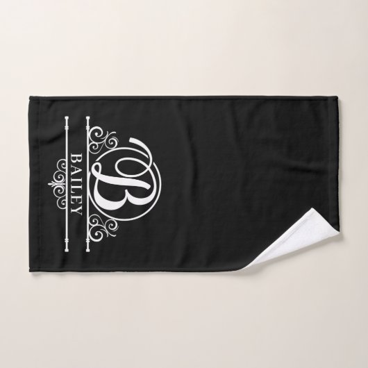Bewerkbaar kleurenmonogram B Bad Handdoek (Handdoek)