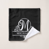 Bewerkbaar kleurenmonogram M Bad Handdoek (Wasdoekje)