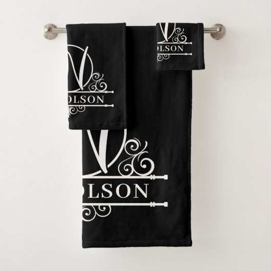 Bewerkbaar kleurenmonogram N Bad Handdoek (Insitu)