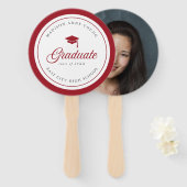 Bewerkbaar kleurentoetsenbord Afstuderen foto Handwaaier (Voorkant en achterkant)