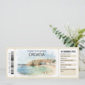 Bewerkbaar Kroatië Vliegticket, Kroatië Trip Kaart (Staand voorkant)