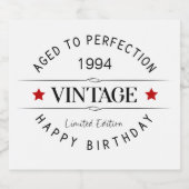 Bewerkbaar label voor verjaardagschampagne sparkling wijnetiket (Enkel label)