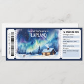 Bewerkbaar Lapland Vliegticket, Lapland Trip Kaart (Voorkant / Achterkant)