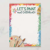 Bewerkbaar Laten we Schilderen en Vieren Kaart (Achterkant)