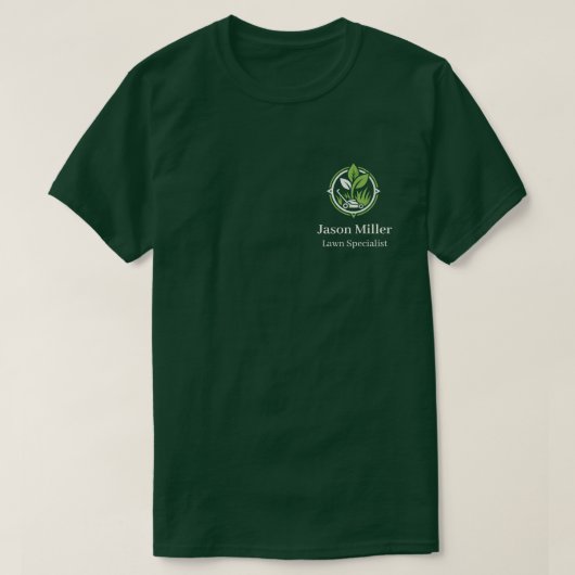 Bewerkbaar Lawn Care Personeel Shirt | Aangepast (Design voorkant)
