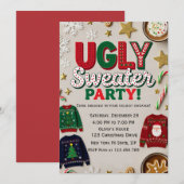 Bewerkbaar lelijk T-shirt-feestje Kaart (Voorkant / Achterkant)