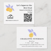 Bewerkbaar Lemon Summer Vastgoed Zakelijk QR