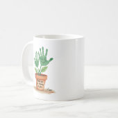 Bewerkbaar lerarengeschenk met handafdruk kunst koffiemok (Voorkant links)