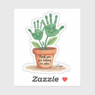 Bewerkbaar lerarengeschenk met handafdruk kunst sticker