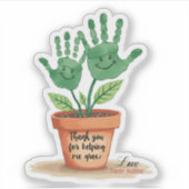 Bewerkbaar lerarengeschenk met handafdruk kunst sticker (Voorkant)