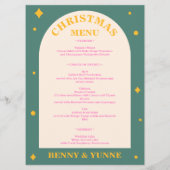 Bewerkbaar, leuk met helder kerstmenu menu (Achterkant)