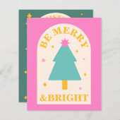 Bewerkbaar, leuke heldere kleuren, menu Kerstmis d (Voorkant / Achterkant)