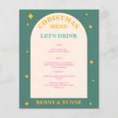 Bewerkbaar, leuke heldere kleuren, menu Kerstmis d (Achterkant)