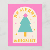 Bewerkbaar, leuke heldere kleuren, menu Kerstmis d (Voorkant)