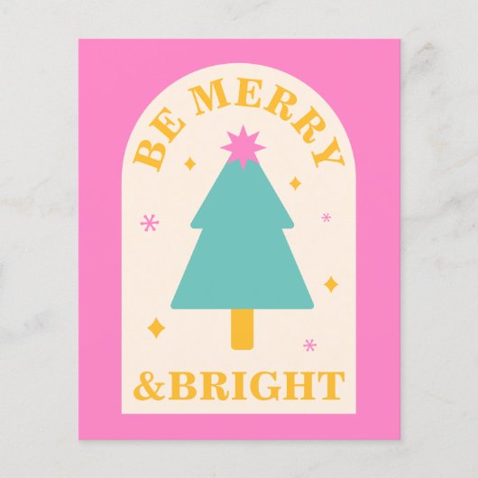 Bewerkbaar, leuke heldere kleuren, menu Kerstmis d (Voorkant)