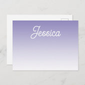 (bewerkbaar) Lichte Paarse Kleur Ombre & Jouw teks Aankondigingskaart (Voorkant / Achterkant)