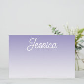 (bewerkbaar) Lichte Paarse Kleur Ombre & Jouw teks Briefpapier (Staand voorkant)