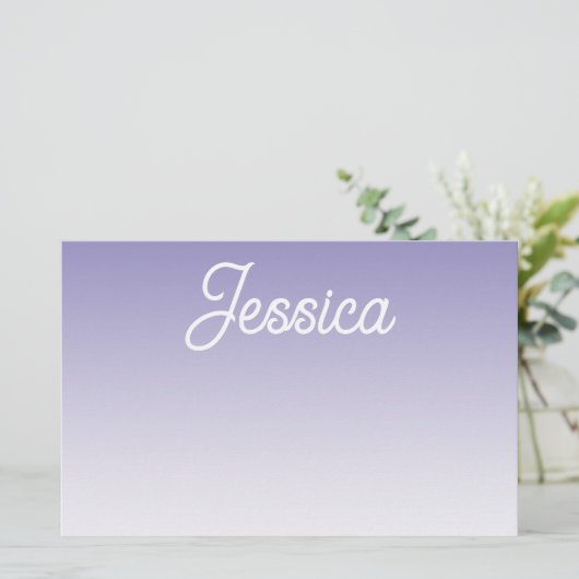 (bewerkbaar) Lichte Paarse Kleur Ombre & Jouw teks Briefpapier (Staand voorkant)