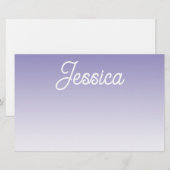 (bewerkbaar) Lichte Paarse Kleur Ombre & Jouw teks Briefpapier (Voorkant / Achterkant)